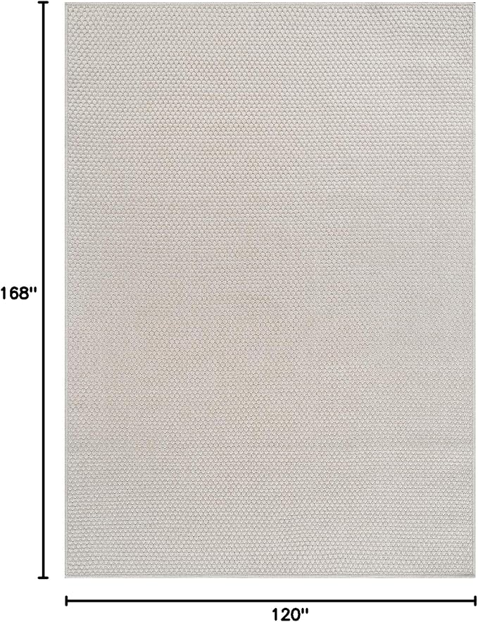 CAMILSON Easy Jute Rug 10x14 Indoor Outdoor Off-White Farmhouse Area Rugs - Image 2