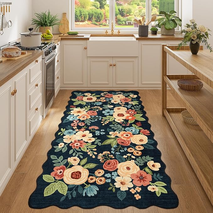 DUKINO 3x6 Washable Runner Rug, Soft Indoor Floral Non Slip Runner Rug - Image 5