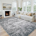 Area Rug 5x7 Living Room Rug Washable: No-Slip Abstract Soft Thin Large Gray by Oriannal