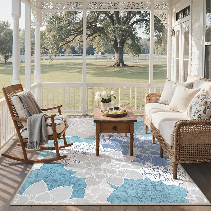 GENIMO Indoor Outdoor Area Rug 8'x10', Machine Washable Rugs - Image 6