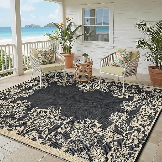 Garvee Outdoor Rugs 9’x12’ Waterproof Reversible Mats, Large Area Plastic Straw - Image 9