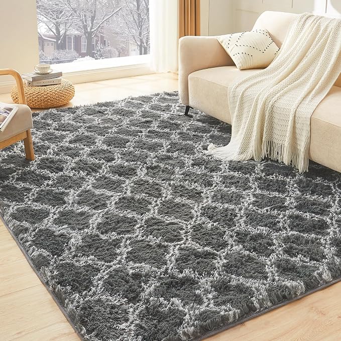 Litanika 5x8 Geometric Shag Area Rug by Litanika