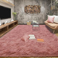 Tepook Blush Pink Area Rugs for Living Room Girls Bedroom, 9x12 Fluffy Shaggy by Tepook