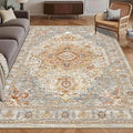 Washable Area Rug 4' x 6' Vintage Traditional Persian Mat by Unknown