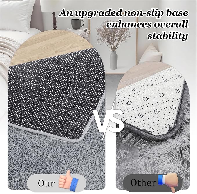 Fluffy Area Rugs 9x12 Living Room Bedroom: Ultra Soft Shag Rug Upgrade Non-Slip - Image 6