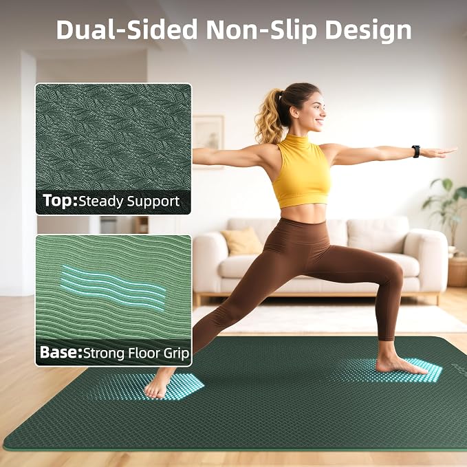 Extra Large Yoga Mat – 72"x48" or 78"x57", 1/4"–1/2" Thick Mat - Image 5