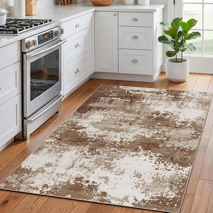 Entryway Rug 3x5 Brown Door Mat Indoor Entrance 36x60, Washable Small Throw Rugs - Image 2