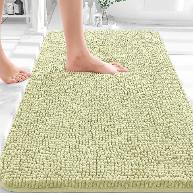 OLANLY Bathroom Rugs 32x20, Extra Soft Absorbent Chenille Bath Rugs, Rubber by OLANLY