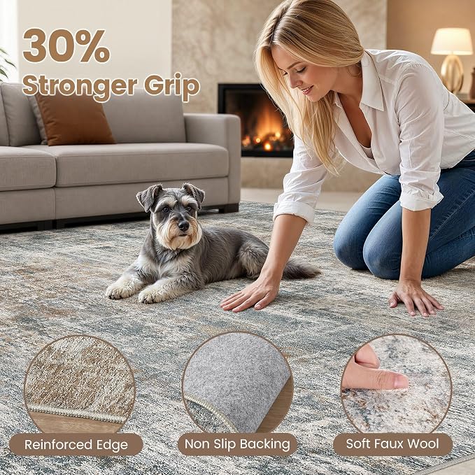 cotiled Washable 10x14 Area Rug - Image 3