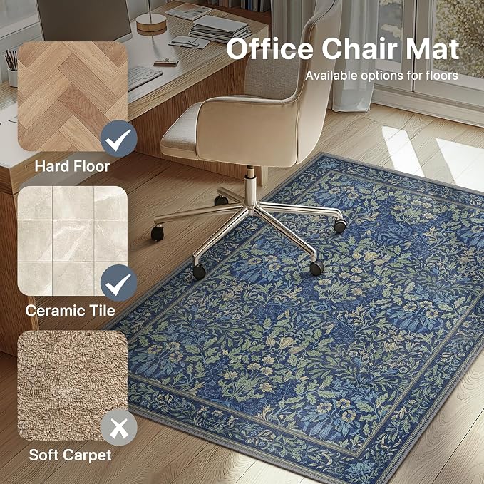 36"x60" Office Chair Mat for Hardwood Tile Floor, Under Desk Carpet Protector - Image 3
