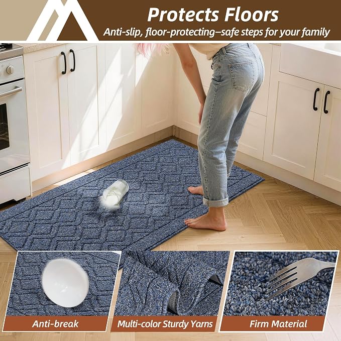 COSY HOMEER Kitchen Rugs Sets 2PCS, Non-Slip Washable Kitchen Mats - Image 5