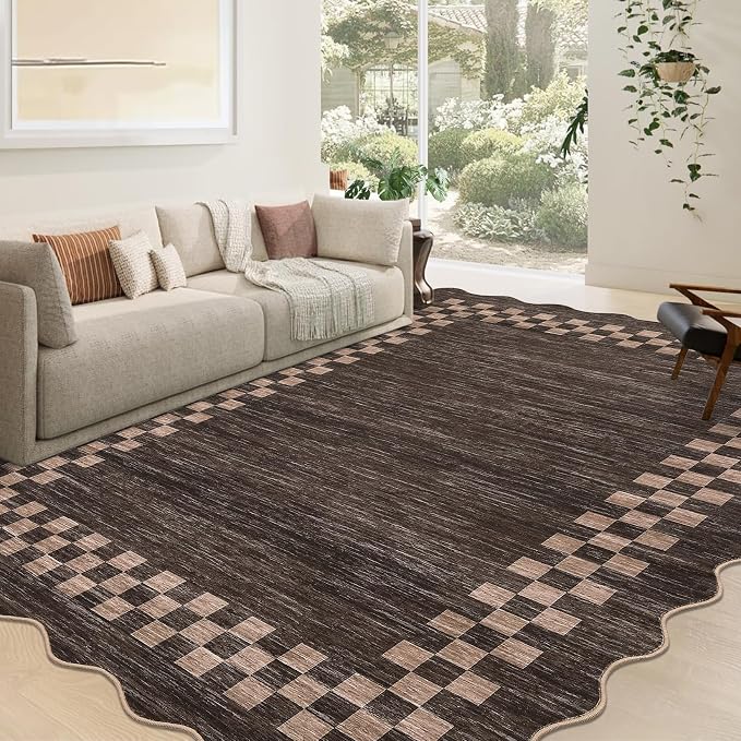GarveeHome 8x10 Area Rug for Living Room Scalloped Washable Large Bedroom Rug - Image 7
