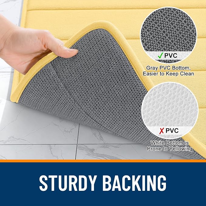 OLANLY Memory Foam Bath Mat 40x24, Super Soft Absorbent Bathroom Rugs, Quick Dry - Image 7