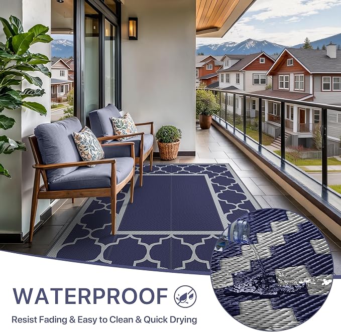 GENIMO 6' x 9' Outdoor Rug Waterproof - Image 5