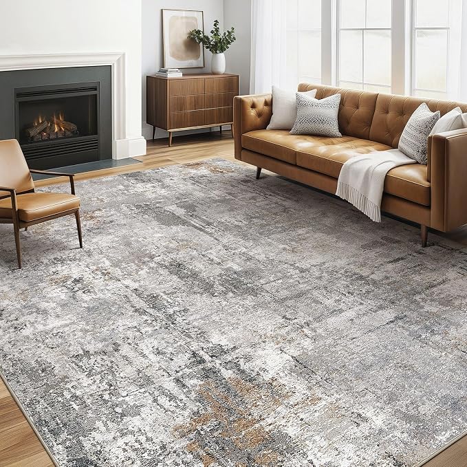 LOONGRUG 6x8 Area Rug Living Room: Washable Large Abstract Soft Stain Resistant by LOONGRUG