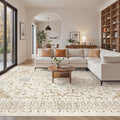 befbee 8x10 Area Rug for Living Rooms, Stain Resistant Neutral Washable Rugs by Befbee