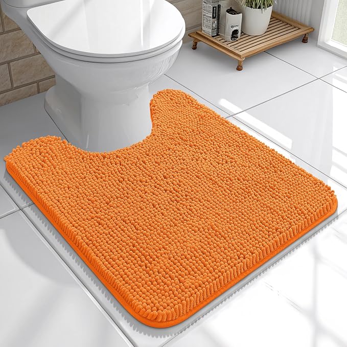 OLANLY Toilet Rugs U-Shaped 20x20, Extra Soft Absorbent Chenille Contour by OLANLY