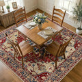 RELEANY Area Rugs Square 8ft Washable Non-Slip, Floral Vintage Distress by RELEANY