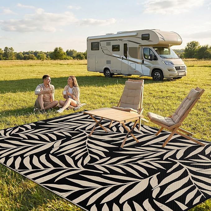 Smiry Outdoor Rug 6x9 ft, Waterproof Reversible Plastic Straw Rugs, Outdoor - Image 2