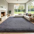 Grey Fluffy 8x10 Large Area Rugs by KICHOWUA
