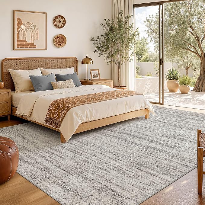 Nakagishi 7X9 Area Rugs Living Room: Washable Large Vintage Rug Neutral - Image 6
