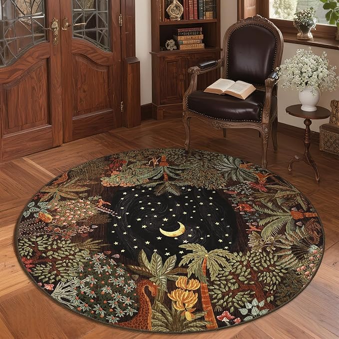 GarveeHome Round Area Rugs 5ft for Bedroom by GarveeHome