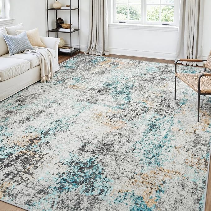 Area Rugs 6x9 Living Room: Large Soft Washable Rug Modern Abstract Anti-Skid by GENTDRIZZ