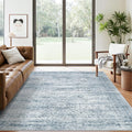 Soalmost 5x7 Area Rugs Blue Low Pile Indoor Washable Trendy Faded Style Rugs by Soalmost