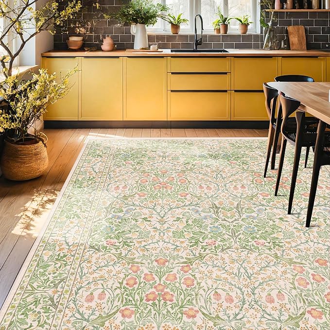 Washable Light Green Rug for Bedroom - Image 7