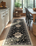 RELEANY Area Rugs Runner 2'x6' Washable Non-Slip, Floral Vintage Distress by RELEANY