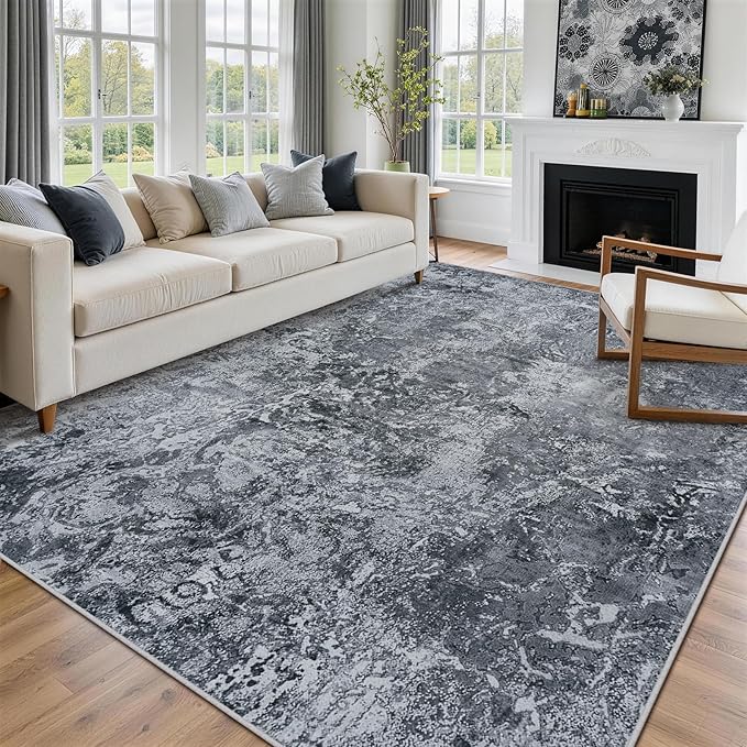 9x12 Area Rugs for Living Room Rug Washable: Abstract Large Rug for Dining Room - Image 3