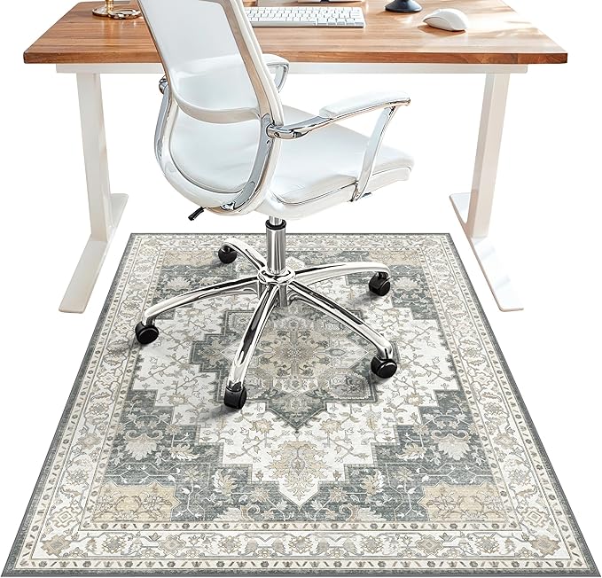 48"x60" Office Chair Mat for Hardwood Tile Floor, Under Desk Carpet Protector by BESBLEE