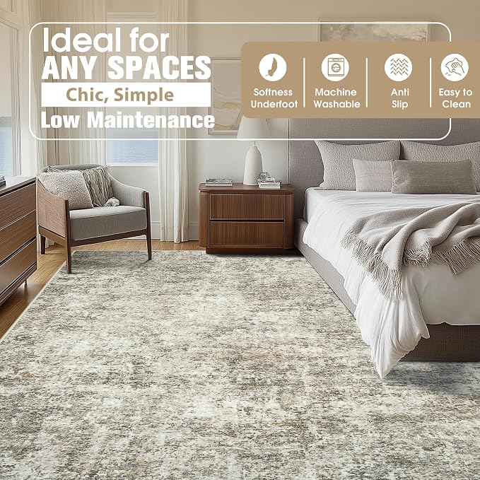 9x12 Area Rugs for Living Room Rug Washable: Abstract Large Rug for Dining Room - Image 9