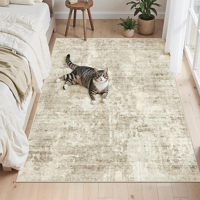 Soalmost 4x6 Area Rugs for Living Room, Vintage Washable Rugs for Dining Room by Soalmost