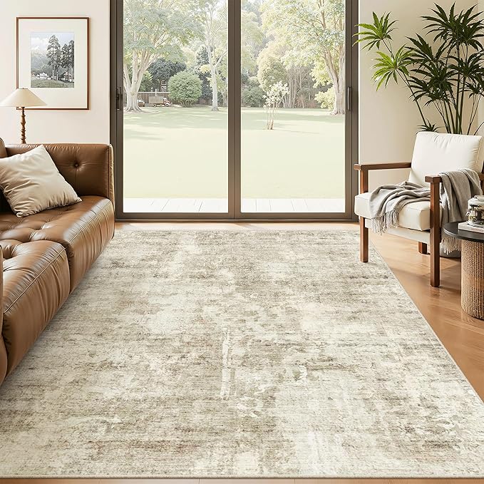Soalmost 7x9 Area Rug for Living Room Washable Abstract Vintage Soft Thin by Soalmost