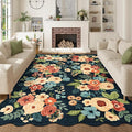 DUKINO 6x9 Area Rug, Floral Washable Rugs by DUKINO