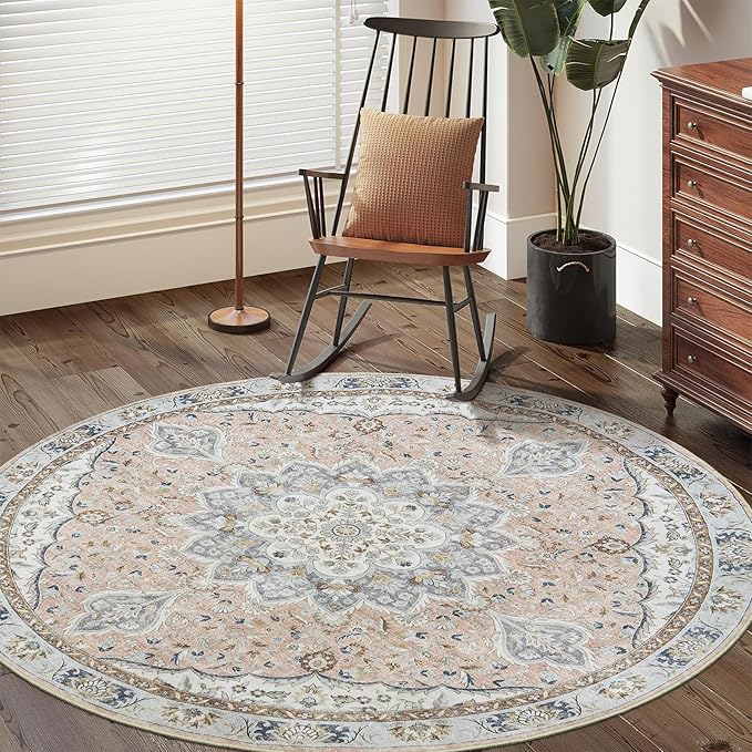 Ultra-Thin Washable 4ft Round Rug by Befbee