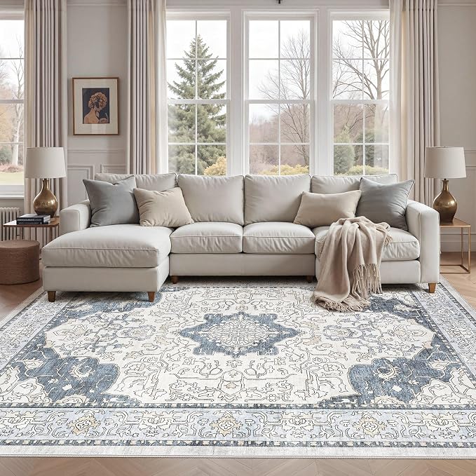 cotiled 5x7 Area Rug Machine Washable Vintage Carpet by COTILED
