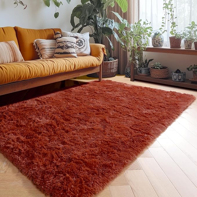 Amdrebio Terracotta Rust Area Rugs - Image 3