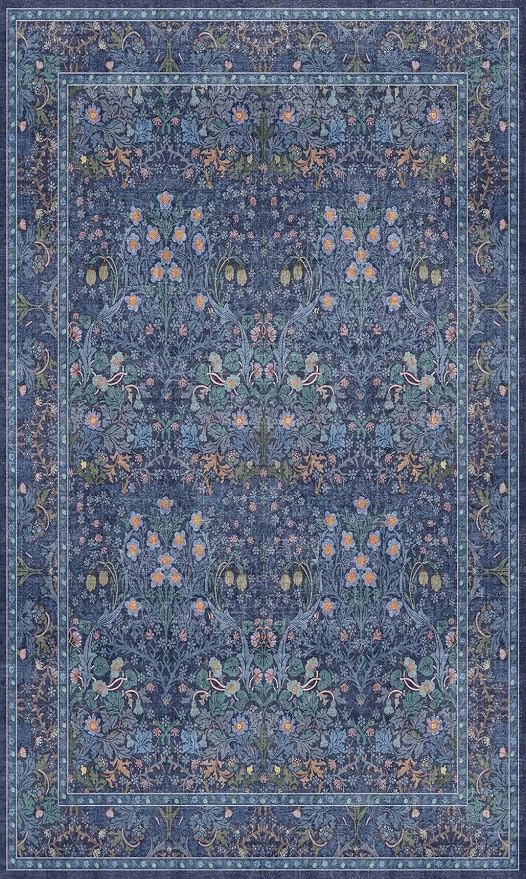 Vintage Dark Blue 3x5 Area Rugs - Image 2