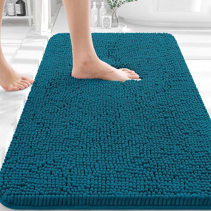 OLANLY Bathroom Rugs 30x20, Extra Soft Absorbent Chenille Bath Rugs, Rubber by OLANLY