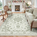 Madane 5x7 Area Rugs for Living Room, Machine Washable Vintage Green Rug by Madane