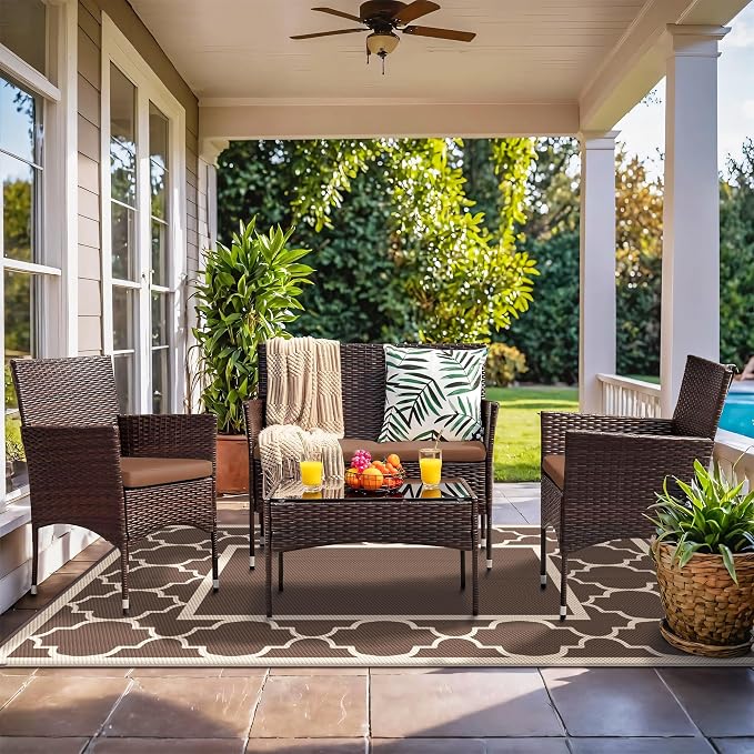 GENIMO 4 ' x 6 ' Outdoor Rug for Patio Clearance, Waterproof Indoor Outdoor - Image 2