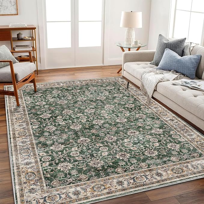 CHAMPLANT Washable Area Rug 10'x14' Boho Design Non-Shedding Easy Care Ideal by CHAMPLANT