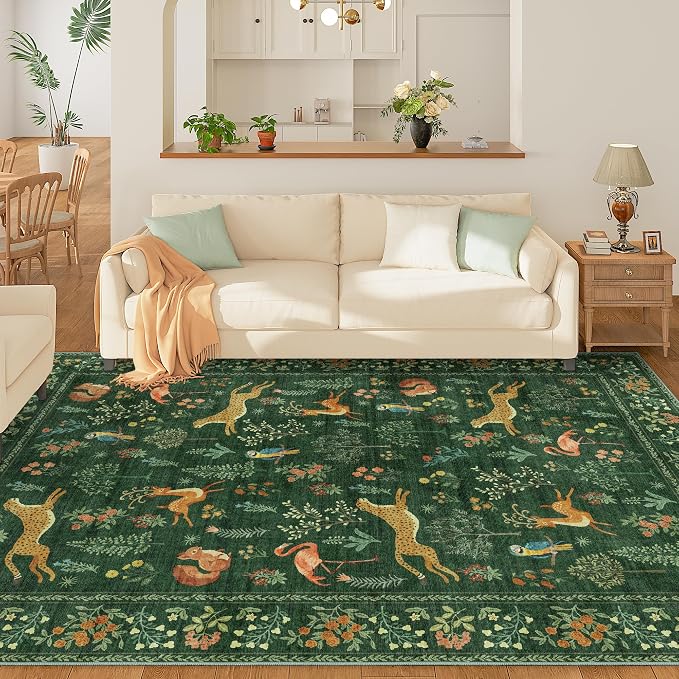 DUKINO 6x9 Rug, Washable Animal Living Room Rug - Image 3
