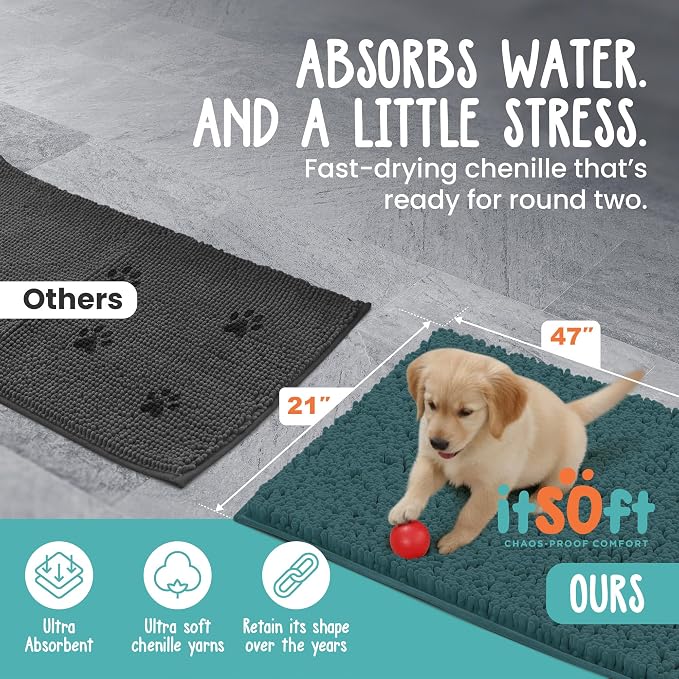 Dog Rugs for Muddy Paws 47x21 | Cleaner Mud Free Floors | Muddy Dogs Mats for - Image 3