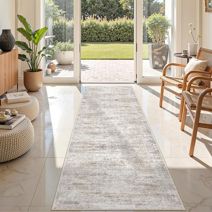 2x7 Runner Rug Non Slip, Thin Entryway Washable Rug by Restydon