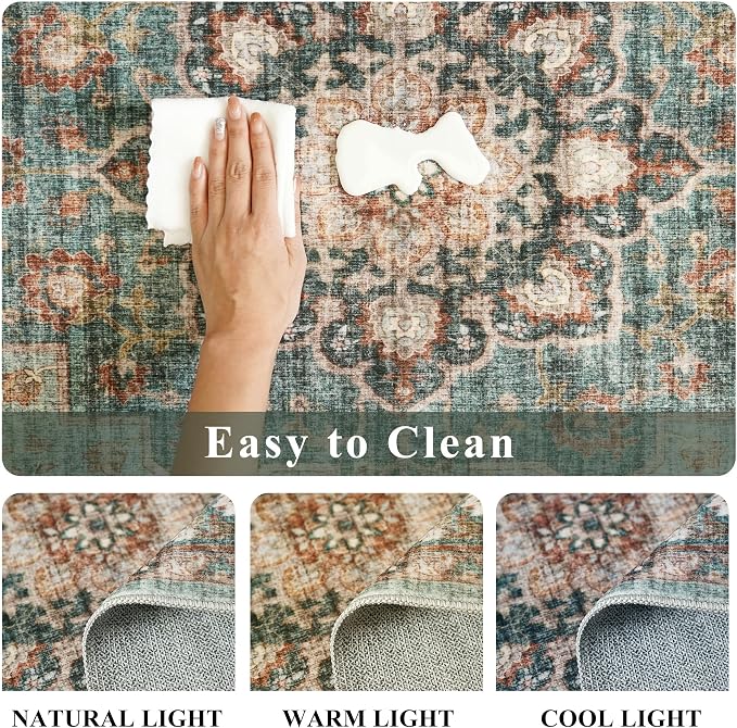TOPRUUG Washable Oriental Area Rug - 5ft Round Rugs - Image 6