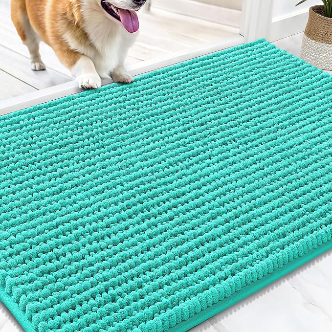 OLANLY Dog Door Mat for Muddy Paws 30x20, Ultra Absorbent Chenille Mud Doormat by OLANLY