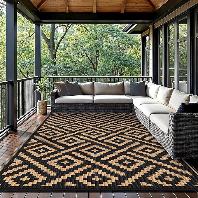 GENIMO 5'x8'Outdoor Rug Waterproof, Reversible Mats, Area Rug, Plastic Outside - Image 7
